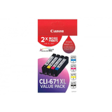 Canon CLI-671XL High Yield Ink Value Pack [1PBK,1C,1M,1Y]