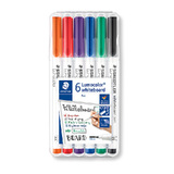 Staedtler LumoColour Whiteboard Markers - Box of 6 - Assorted Colours