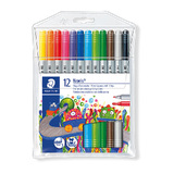 Staedtler Dbl Fibre Pen Ast Wlt12