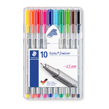 Staedtler Triplus 0.3mm Fineliner - 10 Pack - Assorted Colours