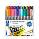 Staedtler Twin-Tip Double Ended Fibre Pens - 36 Pack - Assorted Colours