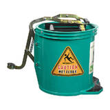 Cleanlink H/Duty Mop Bucket Metal Wringer 16L Grn