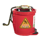 Cleanlink H/Duty Mop Bucket Metal Wringer 16L Red