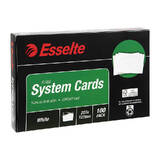 Esselte System Cards 203X127mm (8X5) White Pk100