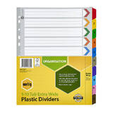 Marbig Indices &amp; Divider 1-10 Tab Manilla A4 XWide