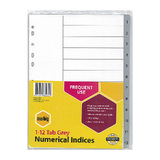 Marbig Indices &amp; Dividers 1-12 Tab Pp A4 Grey