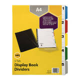 Marbig D/Book Indices &amp; Dividers 5 Tab PP A4 Multi