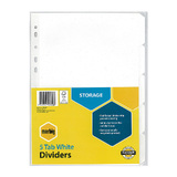 Marbig Indices &amp; Dividers 5 Tab Manilla A4 White