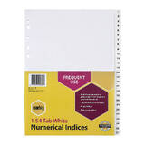 Marbig Indices &amp; Dividers 1-54 Tab Pp A4 White