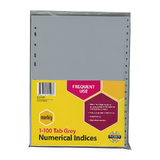 Marbig Indices &amp; Dividers 1-100 Tab Pp A4 Grey