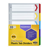 Marbig Indices &amp; Divider 5 Tab Reinforced A3 Portr