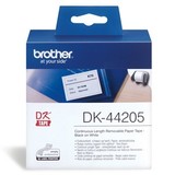 Brother DK-44205 White Removable Continuous Paper Roll - 62mm x 30.48M