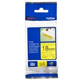 Brother TZe-S641 Black on Yellow - Strong Adhesive Laminated Labelling Tape - 18mm x 8 Metres