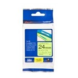 Brother TZe-C51 Black on Fluro Yellow Laminated Tape - 24mm x 5M