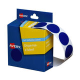 Avery Dispenser Dot Sticker Blue 24mm - 500 Labels per Roll