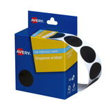 Avery Dispenser Dot Sticker Black 24mm - 500 Labels per Roll