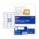 Avery General Use Label L7157GU 64x24.3mm - 33Up Box 100