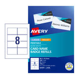 Avery Name Badge Refill L7418 86.5x55.5mm - 8Up Pack 25