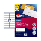 Avery Laser Lbl Quick Peel Address L7163 99.1x38.1mm - 14Up Pack 20