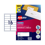 Avery Label Quick Peel L7162 99.1x34mm - 16Up Pack 100