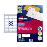 Avery Laser Label Quick Peel Address L7157 64x24.3mm - 33Up Pack 100