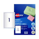 Avery Laser Label Clear L7567 199.6x289.1mm - 1Up Pack 25