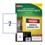 Avery Laser Label Heavy Duty White L7068 199.6x143.5mm - 2Up Pack 25