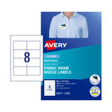 Avery Laser Label Fabric Name Badge L7418 86.5x55.5mm - 8Up Pack 15