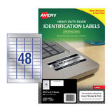 Avery Laser Label Heavy Duty Silver L6009 45.7x21.2mm - 48Up Pack 20