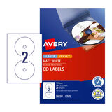 Avery Label LIP Matt CD/DVD L7676 117mm - 2Up Pack 25