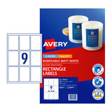 Avery Label Rectangle L7108REV 9Up Pk10