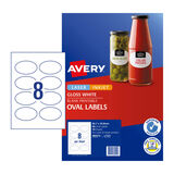 Avery Label Gloss Oval L7137 84.7x50.8mm - 8Up Pack 10