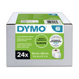 Dymo LabelWriter Large Address Labels - 36mm x 89mm Carton of 24 Rolls of 260 Labels (S0722390)