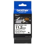 Brother HSe-231E Heat Shrink Tube - Black on White 12.2mm x 1.5m