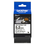 Brother HSe-211E Heat Shrink Tube - Black on White 5.2mm x 1.5m