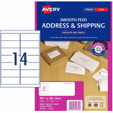 Avery Laser Label Smooth Feed 99.1X38.1mm L7163 14UP - 100 Sheets - 5 Pack