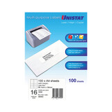 Unistat Multipurpose Label 16UP Pk100 Bx5