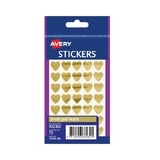 Avery Gold Heart Stickers 15mm Pk70 Bx10