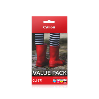 Canon CLI-671 Ink Value Pack [1PBK,1C,1M,1Y]