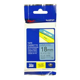 Brother TZe-541 / 18mm Black on Blue Laminated Tape - 8 Metres