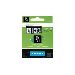 Dymo D1 Label Cassette 9mm x7m (SD40910) - Black on Transparant