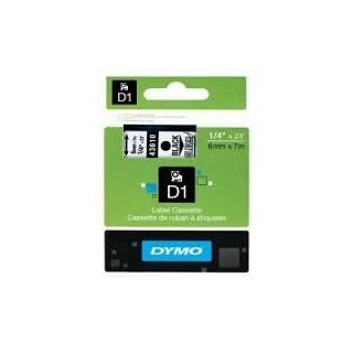 Dymo D1 Label Cassette 6mm x7m (SD43610) - Black on Transparant