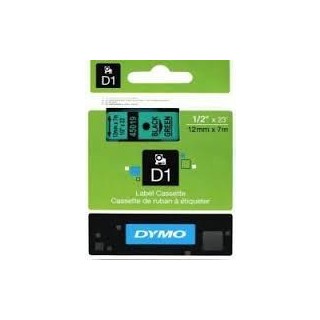 Dymo D1 Label Cassette 12mmx7m (SD45019) - Black on Green