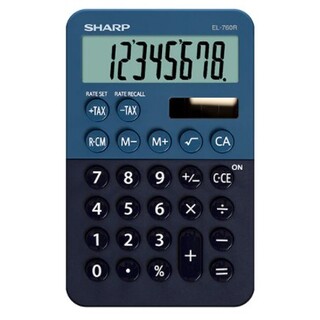 Sharp 8 Digit Pocket Calculator Blue