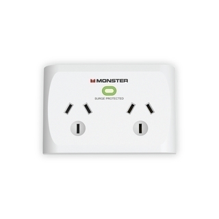 Monster Dual Socket Surge Protector - White