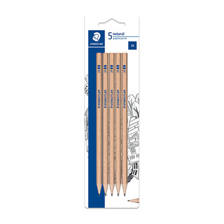 Staedtler Natural 2B Pencil - 5 Pack - Box of 12