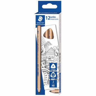 Staedtler Natural Jumbo Triangular HB Pencil - Box of 12