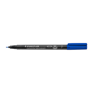 Staedtler Lumocolour 0.6mm Fine Permanent Pen - Box of 10 - Blue