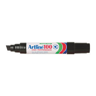 Artline 100 Permanent Marker 12mm Chisel Black Bx6