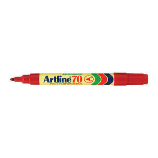 Artline 70 Permanent Marker 1.5mm Bullet Red Bx12